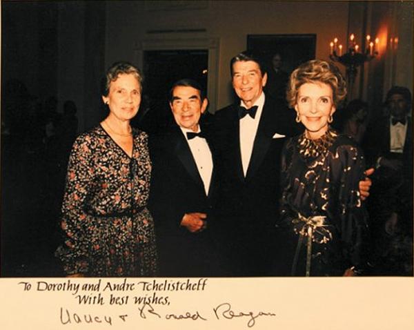 В Белом доме: Андрей и Дороти Челищевы, Рональд и Нэнси Рейган (1984)