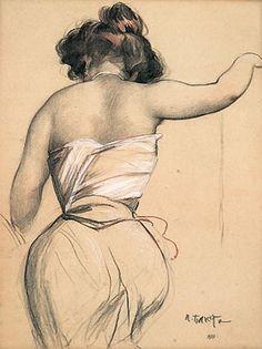 Бакст был прекрасным рисовальщиком: «Натурщица», 1901 г.