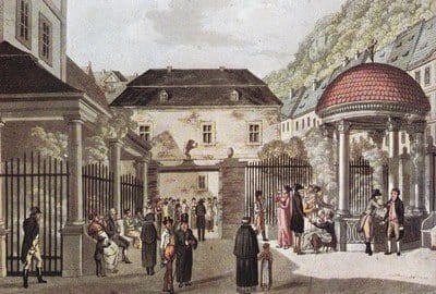 Karlovy_Vary._Kruglyy_pavilon_nad_istochnikom_Vrzhidlo._Cvetnoy_ofort_Karela_Postla_po_gravyure_Antona_Puhnera_1808_g.jpg