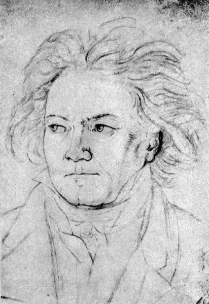 Бетховен в 1818 годы. Рисунок Августа Клобера