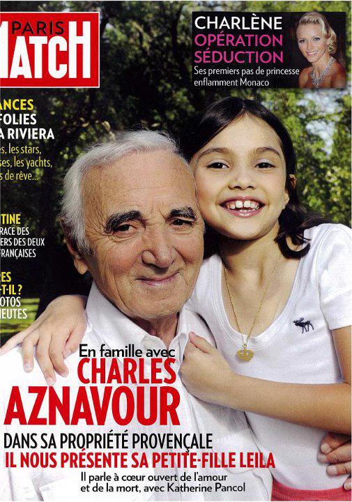 Шарль Азнавур с внучкой на обложке журнала «Пари Матч». Photo Courtesy: monsieuraznavour.free.fr