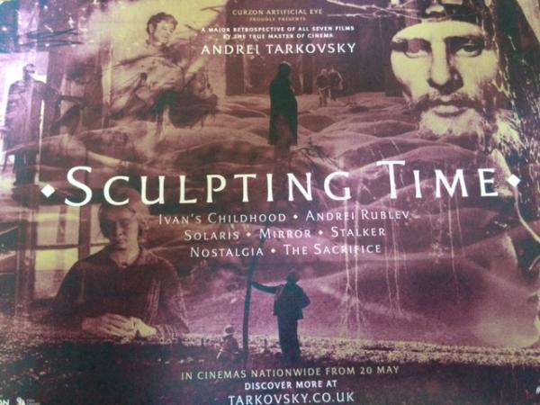 Главная афиша ретроспективы Тарковского "Sculpting Time"