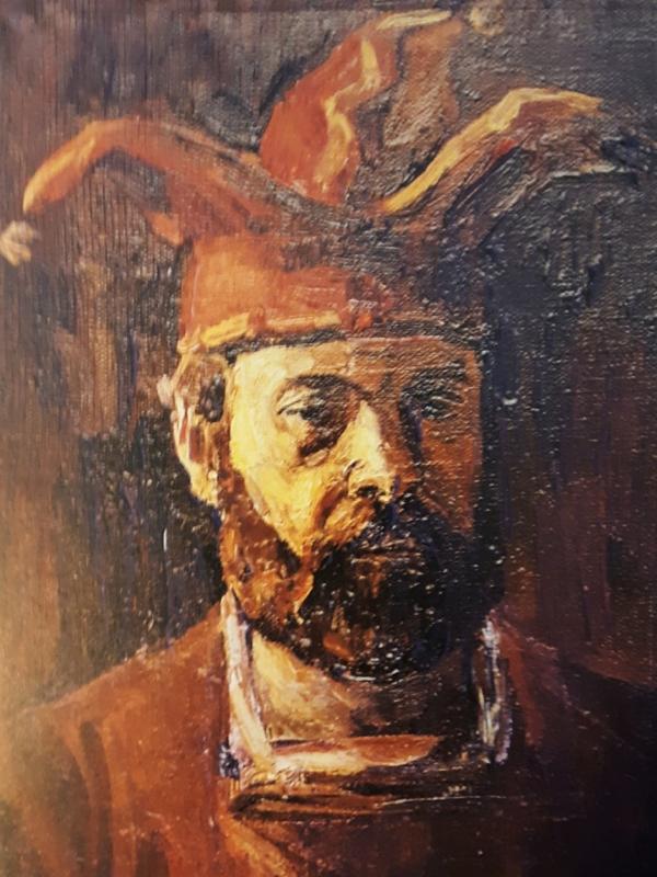 Павел Тайбер. Автопортрет в шутовском колпаке. 1988