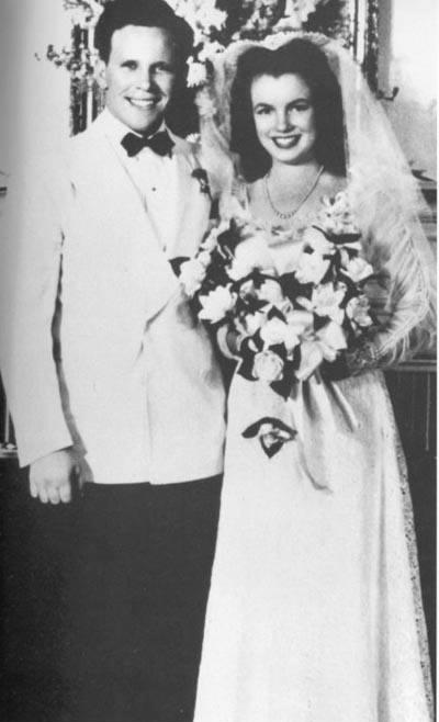 Норма Джин Бейкер (Норма Доэрти) и Джеймс Доэрти — свадебная фотография