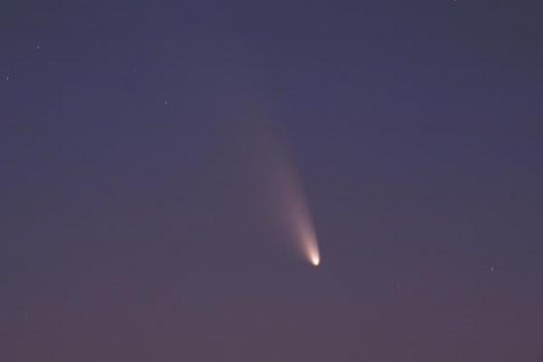 Комета C/2011 L4 Pan-STARRS, как она была видна в начале марта с горы Маунт-Дейл в Западной Австралии. Свет на горизонте исходит от города Армадейл, к югу-востоку от Перт. Обсерватория Джинджин (Gingin Observatory).