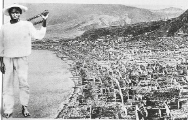 Единственный выживший города Сан-Пьер на острове Мартиника после извержения вулкана Мон-Пеле в 1902 г