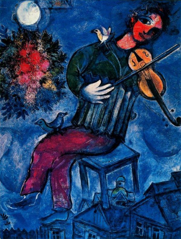 "Голубой скрипач".  Марк Шагал, 1947 г.