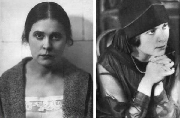 Лиля Брик (слева). Фото А.Родченко. 1925 г.Эльза Триоле. 1924 г. (справа) 