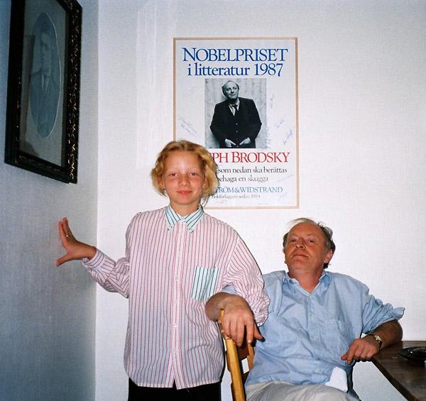 Иосиф Бродский с дочерью Бенгта Янгфельдта Сарой. Стокгольм, 1989 г. Фото Бенгта Янгфельдта.