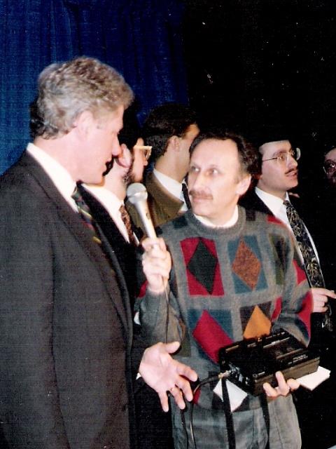 Александр Сиротин берёт интервью у Билла Клинтона