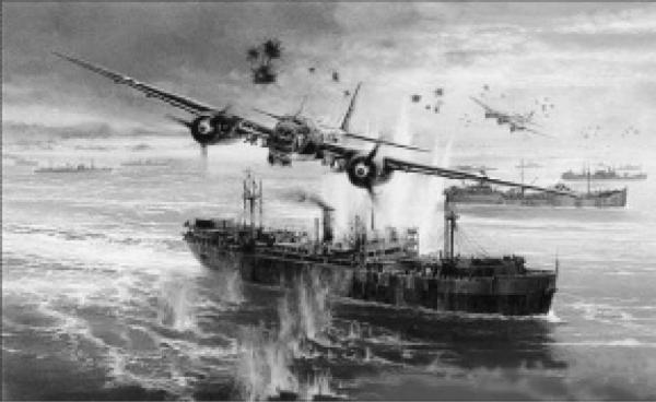 Конвой союзников PQ-17 отправился из Исландии, взяв курс на Архангельск, 27 июня 1942 года. Он состоял из тридцати четырех транспортов в сопровождении шести эсминцев, одиннадцати военных кораблей меньшего тоннажа вместе с четырьмя крейсерами и тремя эсминцами поддержки. Он доставлял в Россию 200 тысяч тонн военных грузов. Конвой подвергся нападениям германского подводного флота и воздушному налету. За несколько дней были потоплены двадцать три корабля из тридцати четырех. Оставшиеся одиннадцать все же добрались до Архангельска, доставив 70 тысяч тонн из первоначальных 200 тысяч. (Источник: Харальд Буш. Подводный флот третьего рейха. Москва, Центрполиграф, 2003 г.- caipv.ru)