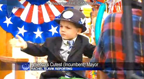 Четырехлетний мэр Дорсета Бобби Тафтс во время избирательной кампании