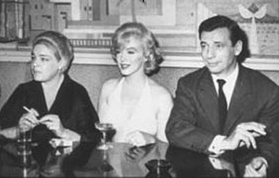 Симона Сеньоре, Мэрилин Монро и Ив Монтан в Голливуде. 1960 г.