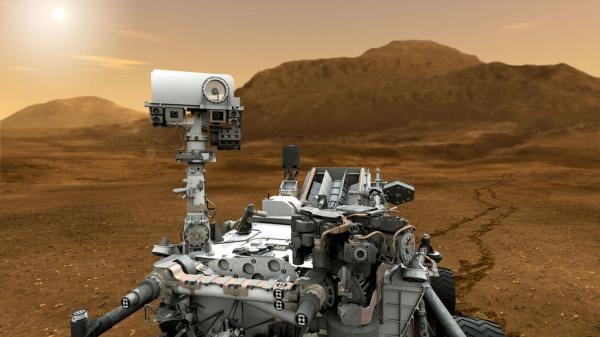 Наложение изображения модуля микро-теплицы «на крышу» изображения марсианского ровера Curiosity