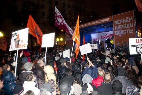 5 декабря 2011 г. Чистопрудный бульвар. Митинг протеста против фальсификации выборов собрал от 5 до 8 тысяч человек. Среди сотен задержанных лидеры оппозиции Илья Яшин и Алексей Навальный, которые были приговорены к 15 суткам административного ареста. Photo Courtesy:   antibaum /Flickr