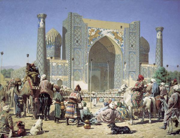 Картина Василия Верещагина «Торжествуют» (1872 г.) дает представление о быте в бухарском эмирате в 19 веке