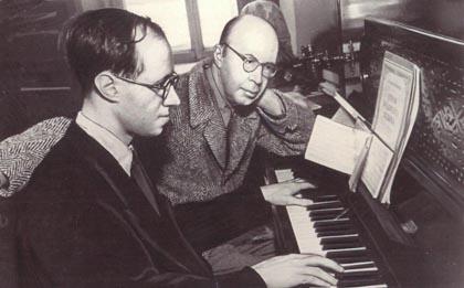 Сергей Прокофьев и Мстислав Ростропович. 1950 г.