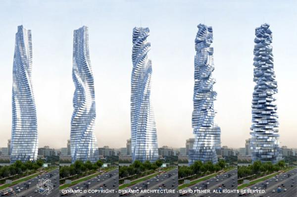 Проект небоскребов с вращающимися этажами Дэвида Фишера. Photo Courtesy: Rotating Tower Technology Company