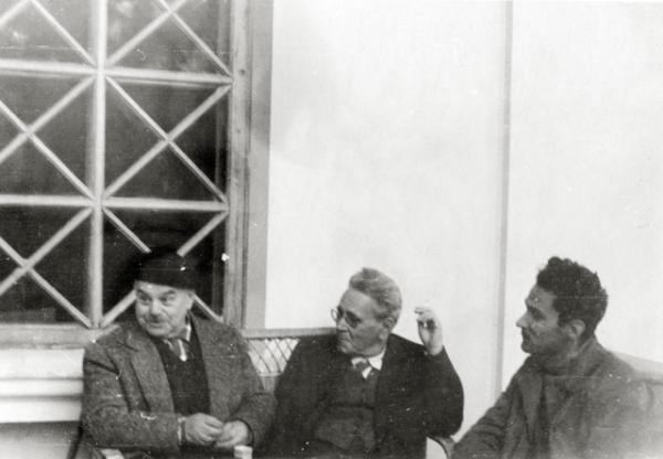 Слева-направо: Виктор Шкловский, Самуил Маршак, Василий Субботин, 1961 г. 